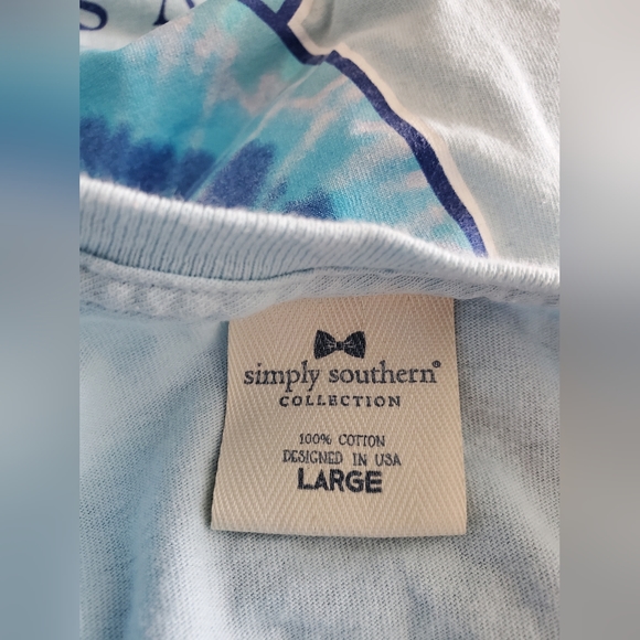 Simply Southern Save The Turtles Tie-Dye Logo Ice T Shirt Classic Boho Size L - Picture 9 of 10